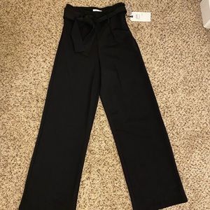Leith Belted Wide-Leg Dress Pants